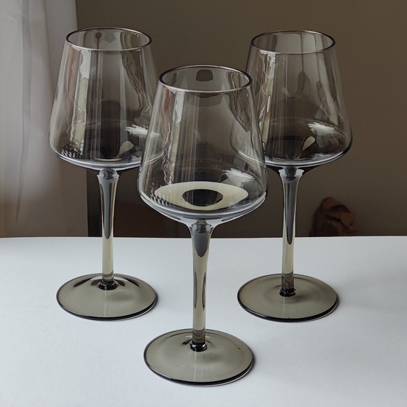 Other - 3 | MCM | Unbranded| vintage c. 60s 70s | Smoke colored Wine Glasses
